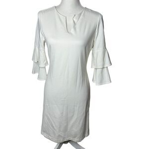 J Mclaughlin Eloise Bell Sleeve Catalina Cloth White Dress Sz XS